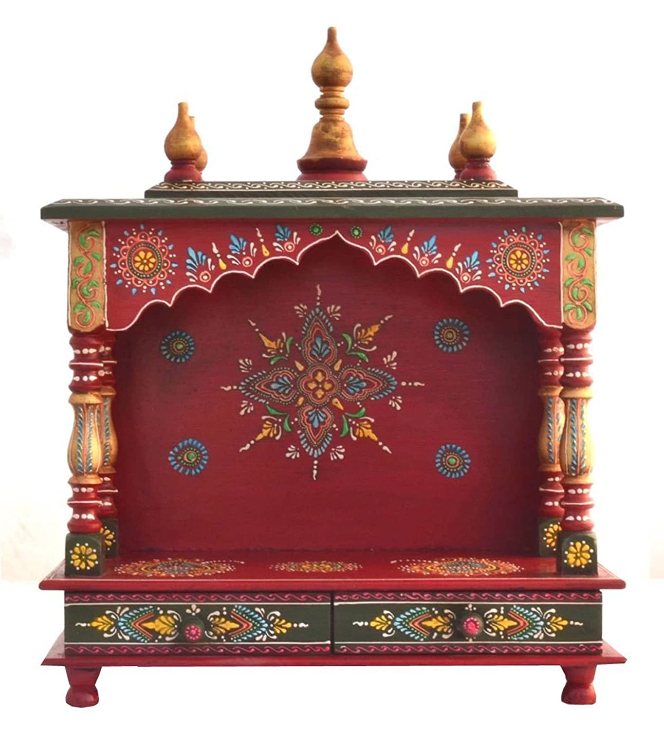 Temple: Rajasthani Ethnic Handacrafted Wooden Temple/Mandir/Pooja Ghar/Mandapam