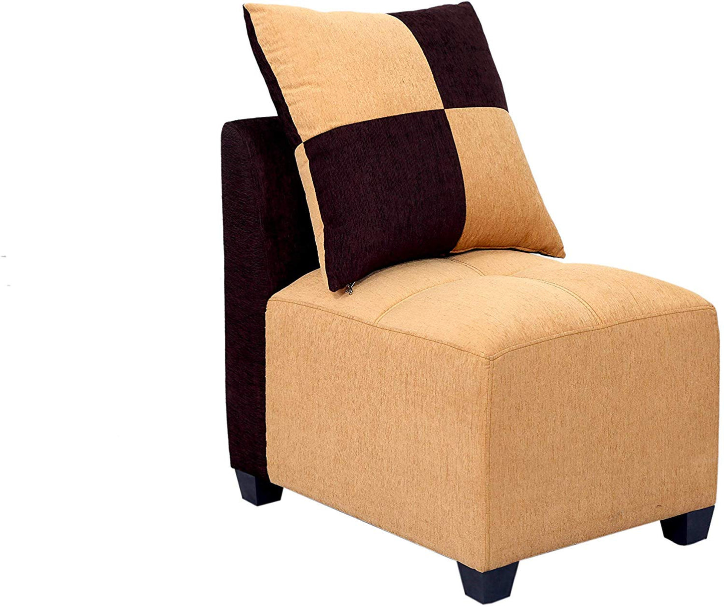 L Shape Sofa Set:- Daisuke  Fabric Sofa Set (Beige & Brown)