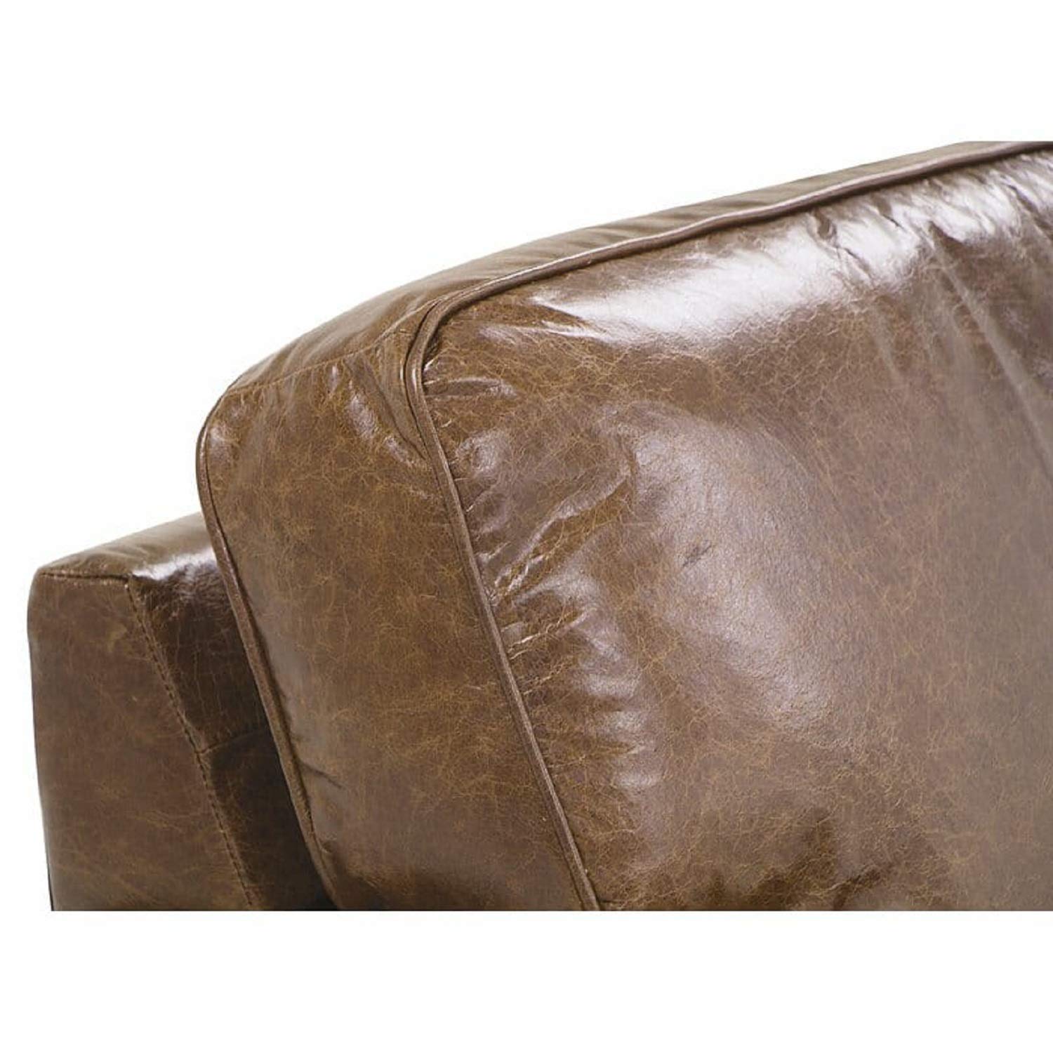 Designer Sofa Set:- Hubbard 3 Seater Leatherette Luxury Furniture Sofa Set (Brown)