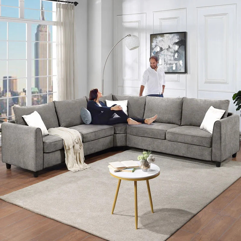 7 Seater Sofa Set: 100*100“ Sectional Sofa Couch L Shape Sofa
