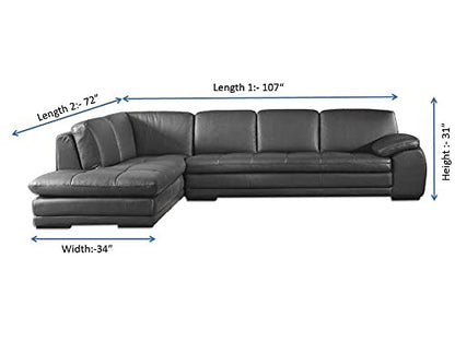 7 Seater Sofa Set: 124" Wide Leatherette L Shape Sofa Set