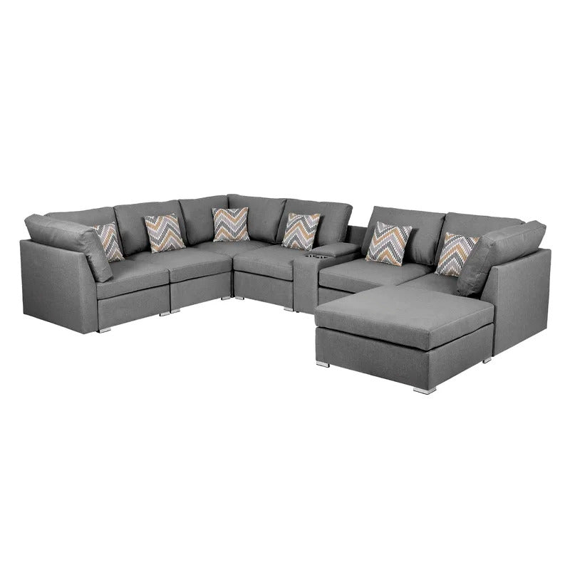 7 Seater Sofa Set:  131" Wide Modular Corner Sectional  U Shape Sofa Set
