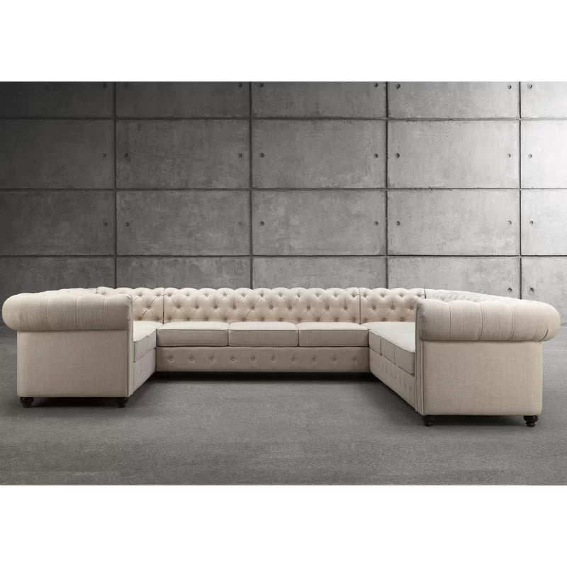 7 Seater Sofa Set : 135" Wide Linen Right Hand