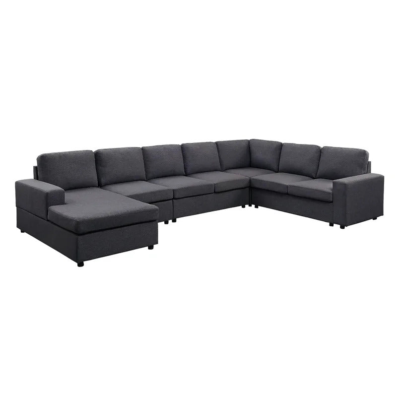 7 Seater Sofa Set: 147" Wide Reversible U Shape Sofa Set