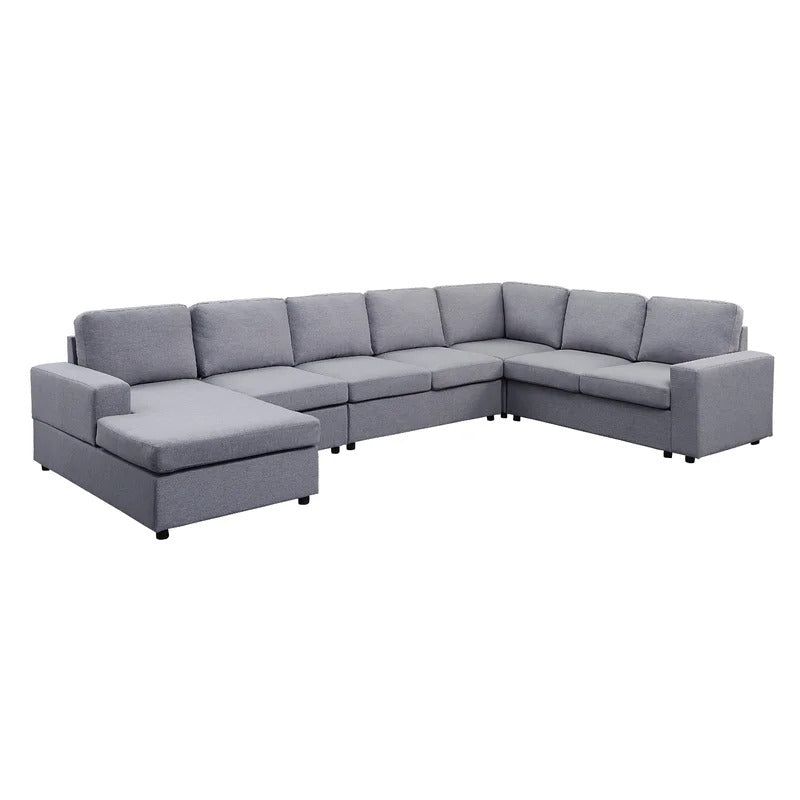 7 Seater Sofa Set: 147" Wide Reversible U Shape Sofa Set