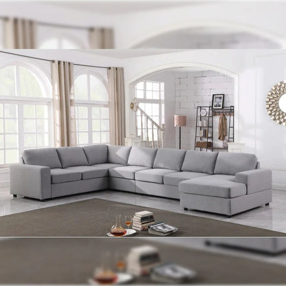 7 Seater Sofa Set U Shape Reversible Sectional Sofa Set