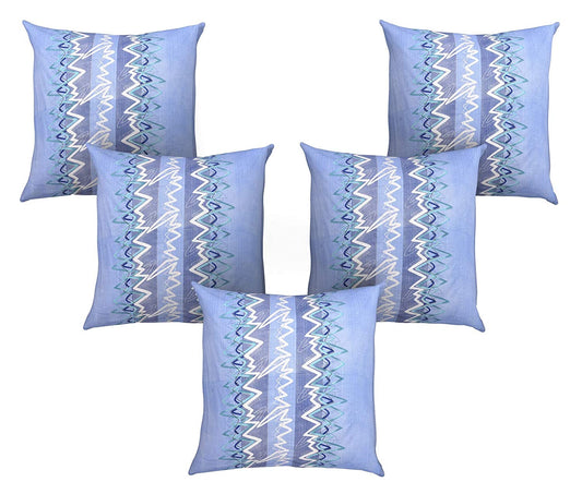 Cushion Cover: Cotton 120 TC Cushion Cover, 16 x 16 Inch, Light Blue, 5 Pieces