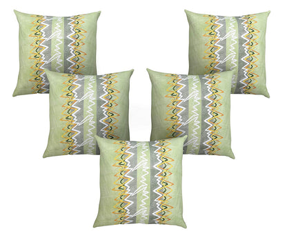 Cushion Cover Cotton 120 TC Cushion Cover, 16 x 16 Inch, Light Green, 5 Pieces