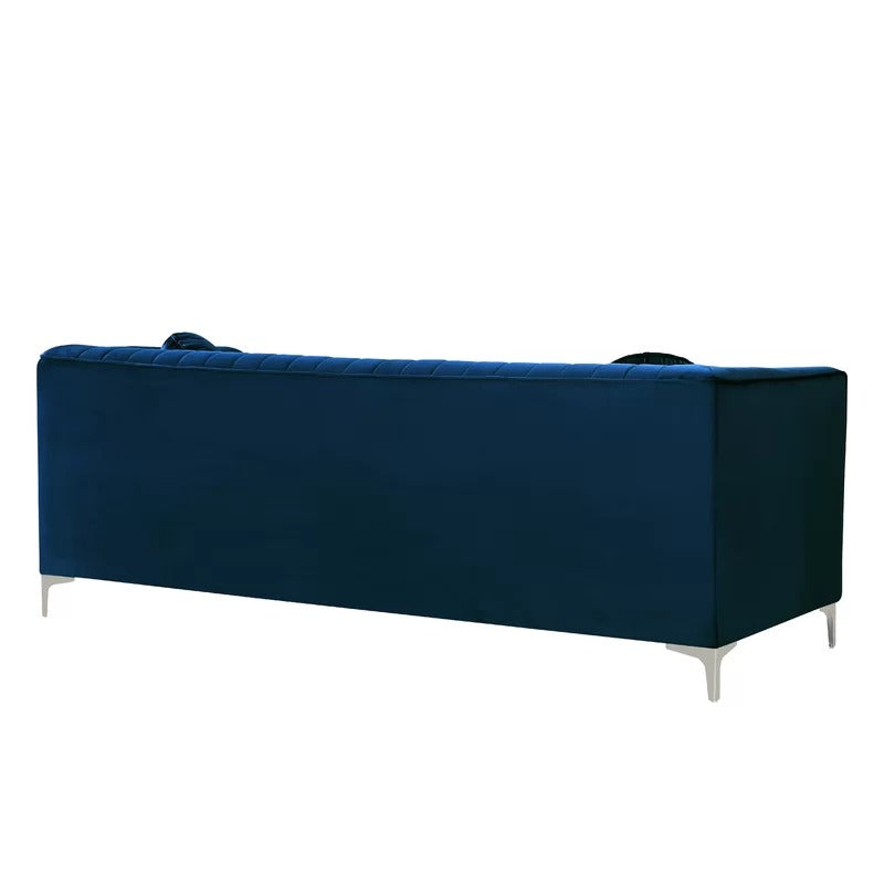 Office Sofa: 86.5'' Velvet Tuxedo Arm Sofa