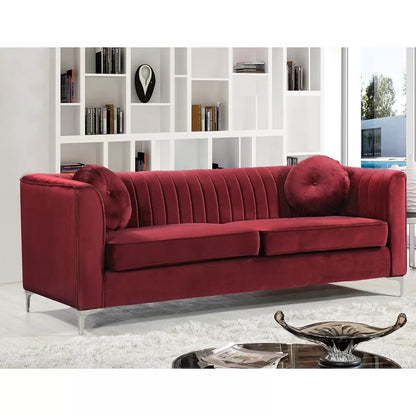 Office Sofa: 86.5'' Velvet Tuxedo Arm Sofa