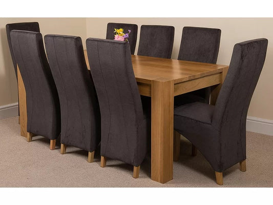 8 Seater Dining Set: 8 Person Solid Oak Dining Set