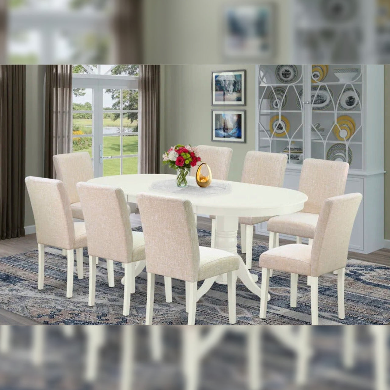 8 Seater Dining Set: Luxurious Solid Wood Round Dining Table – Gkw Retail