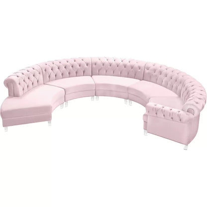 8 Seater Sofa Set: 147.5" Wide Velvet Symmetrical Modular Sectional