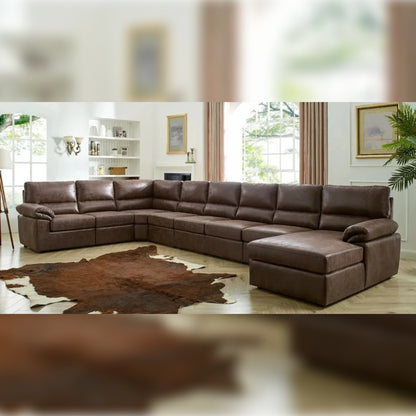 8 Seater Sofa Set 178.5 Left-Hand Facing Faux Leatherette