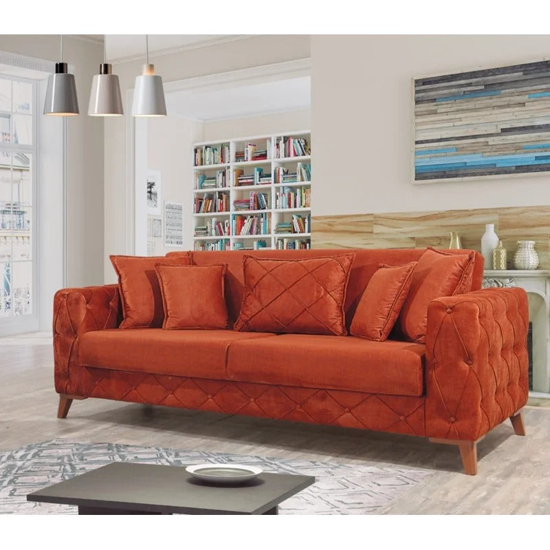 Rust color on sale sofa set