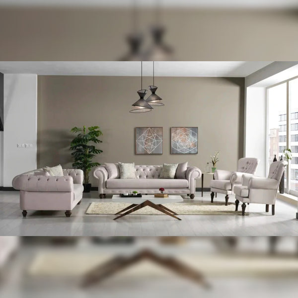 U Shape Sofa Set:- Hardwood Leatherette, Sectional Sofa Set (White)