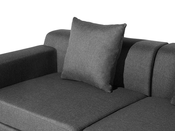 3 Seater Sofa Set:- Alden Modular Fabric Sofa Set (Dark Grey)