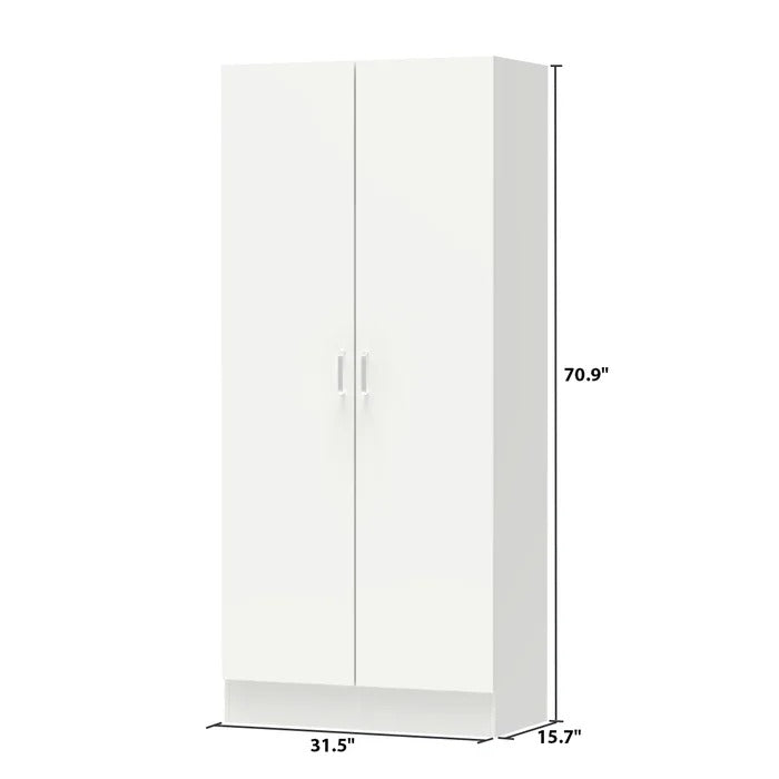 Almirah: Adjustable Interior 5 Shelves White Almirah