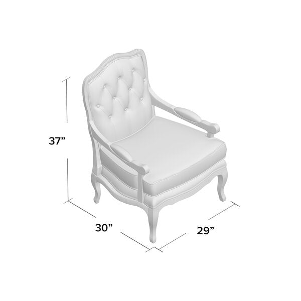 Armchair : BEN 29'' Wide Tufted Linen Armchair, Antique Chair