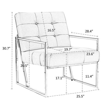 Armchair : JOI 25.2'' Wide Tufted Velvet Armchair