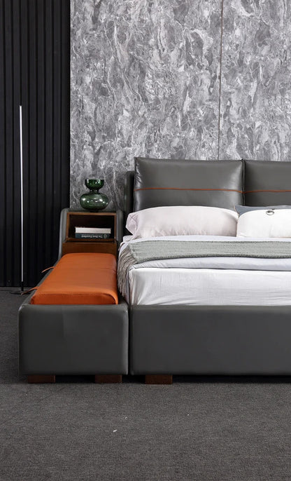 BED: ALEN Modern Leatherette Bed With Storage