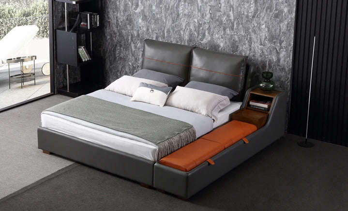 BED: ALEN Modern Leatherette Bed With Storage