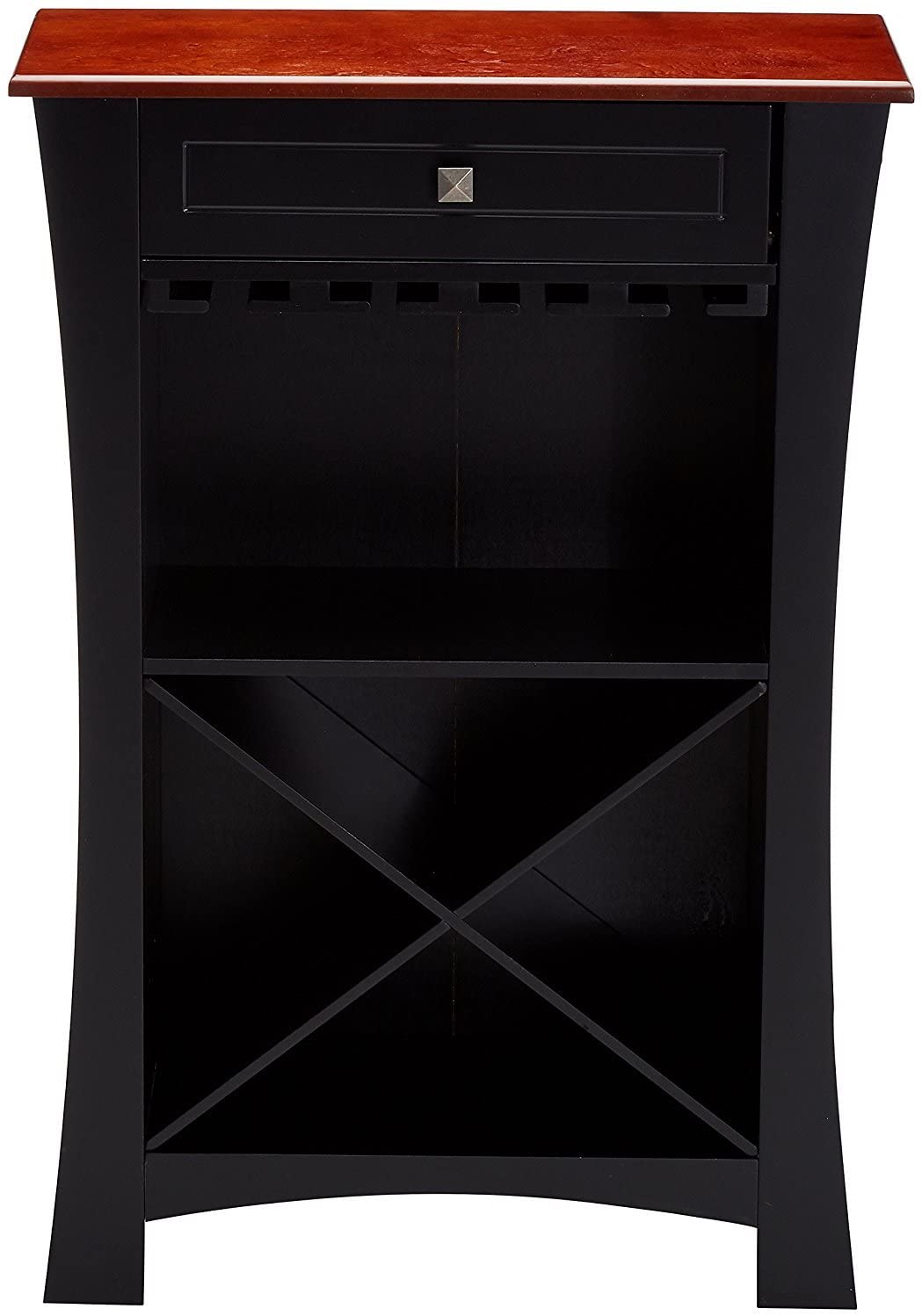 Bar Cabinet: Bar Cabinet Wine Storage With Glass Holders & Drawer