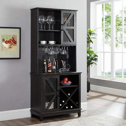 Bar Cabinet: Bar Cabinet and Coffee Station (Charcoal)