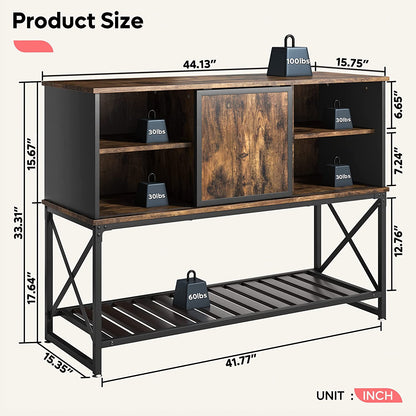 Bar Cabinet: Bar Cabinet with Adjustable Shelf Inside Kitchen Storage Cabinet 