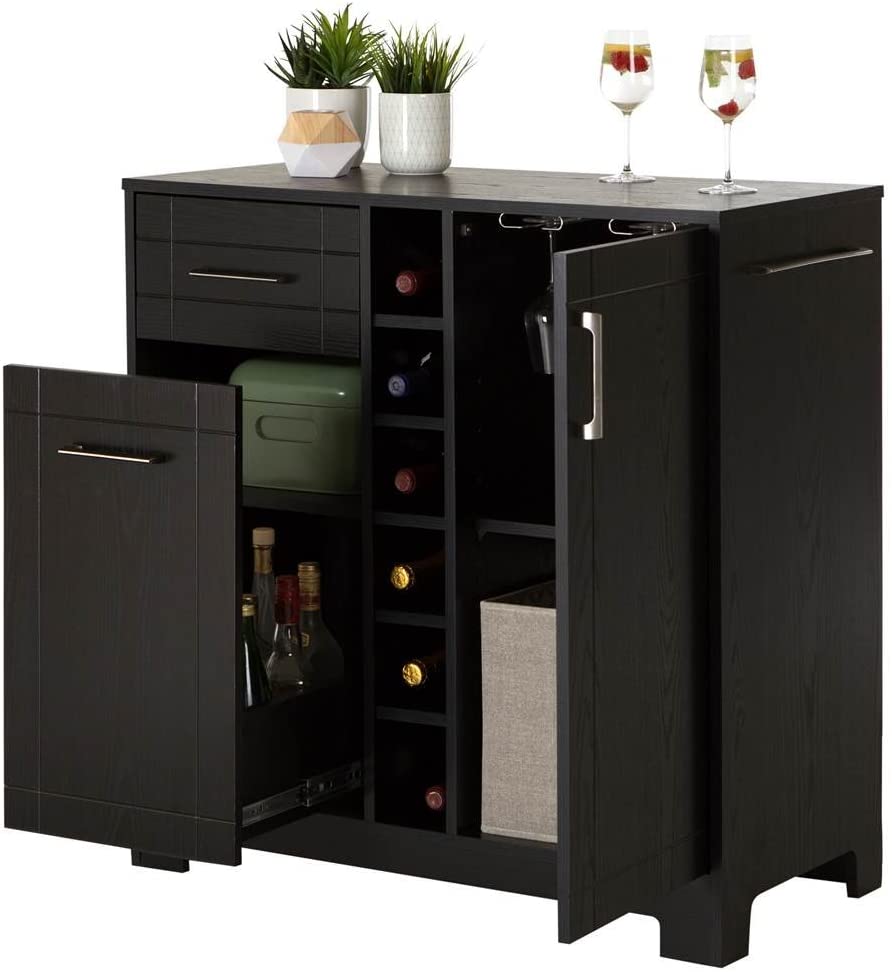 Bar Cabinet: Bar Cabinet with Bottle and Glass Storage