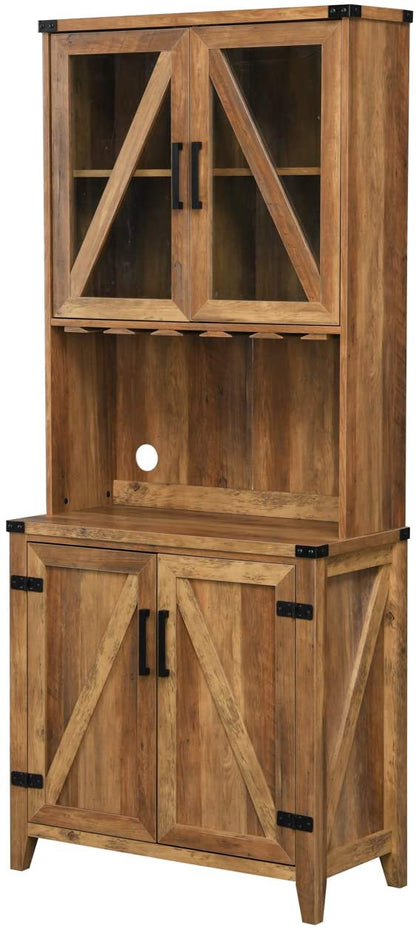 Bar Cabinet: Bar Cabinet with Upper Glass Cabinet