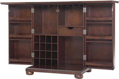 Bar Cabinet: Expandable Top Bar Cabinet, Vintage Mahogany 