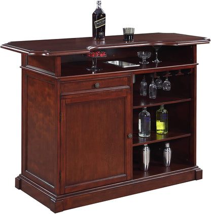 Bar Cabinet: Mahogany Home bar Set with Storage 