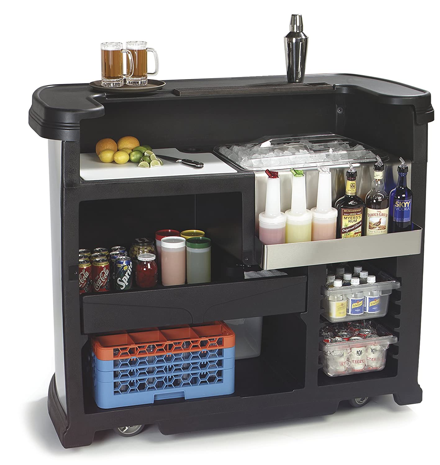 Bar Cabinet: Portable High Top Entertainment Bar, Black 