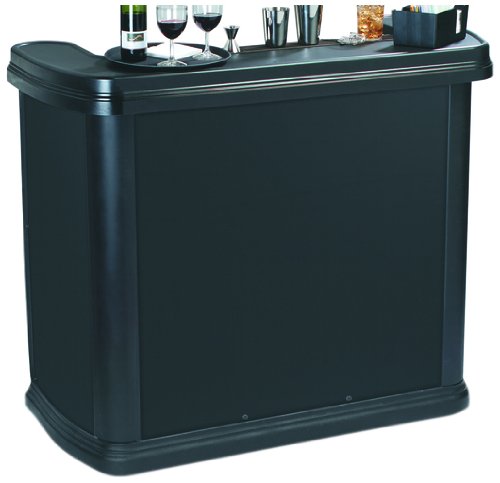 Bar Cabinet: Portable High Top Entertainment Bar, Black 