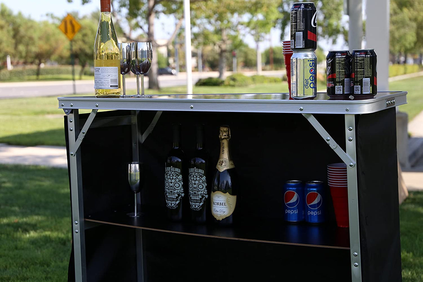 Bar Cabinet: Portable High Top Party Bar Table