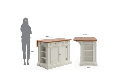 Bar Cabinet White with Granite Top, Breakfast Bar, Two Drawers, and Four Adjustable Shelves