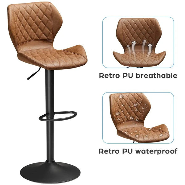 Bar Stool: Counter Height Leatherette Bar Chairs Adjustable Height