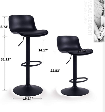 Bar Stool: High Bar stools for Bar Counter, Kitchen and Home (Set of 2, Black)