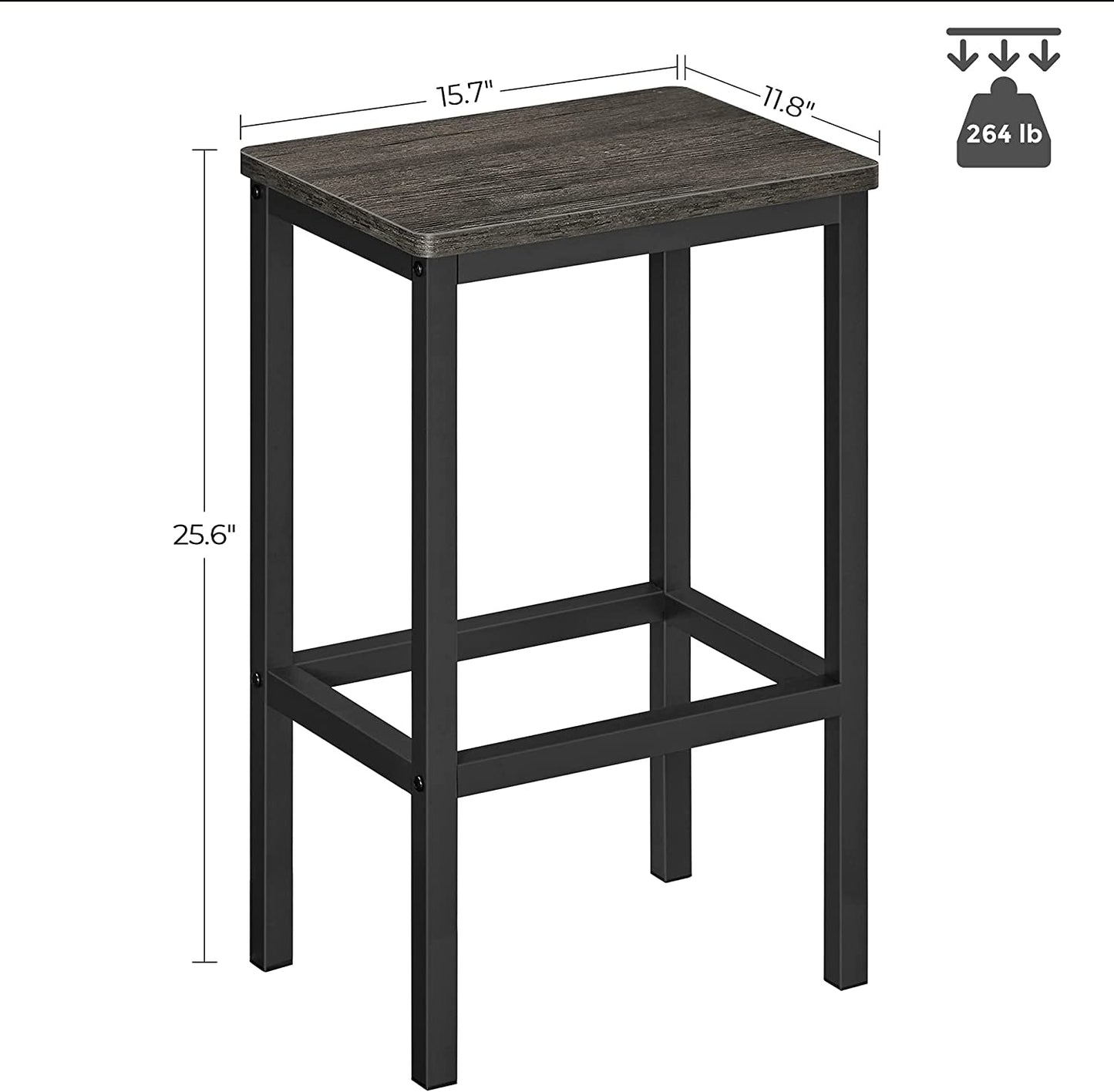 Bar Stool: Living Room, Party Room, Charcoal Gray and Black