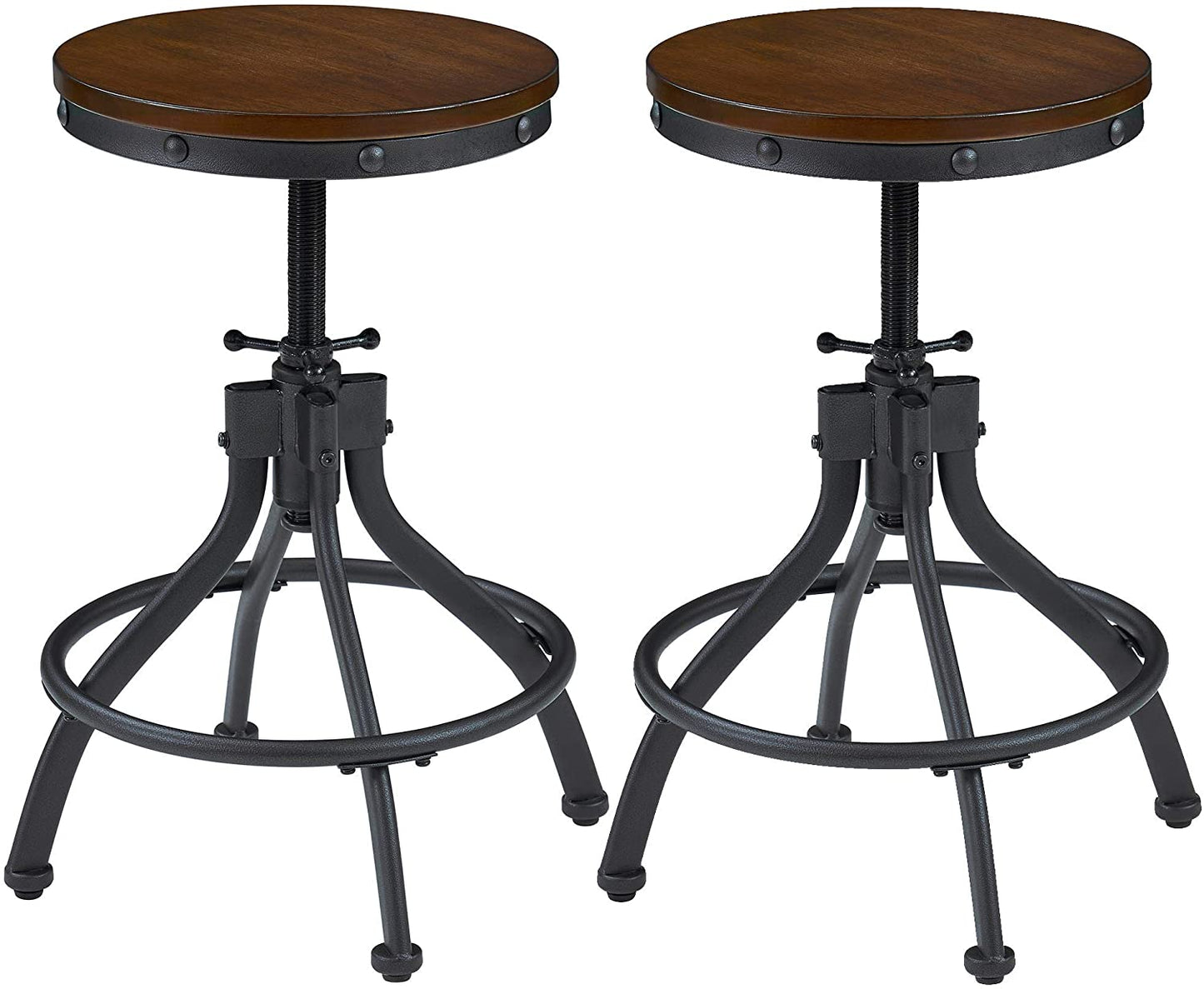 Bar Stool: Metal Bar Stools for Kitchen Dining Counter,Rustic Brown