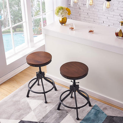 Bar Stool: Metal Bar Stools for Kitchen Dining Counter,Rustic Brown