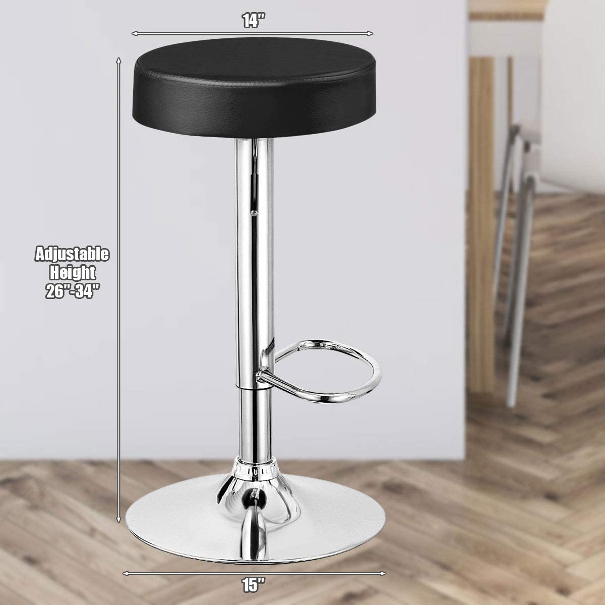 Bar Stool Metal Frame for Kitchen Dining Living Bistro Pub Black