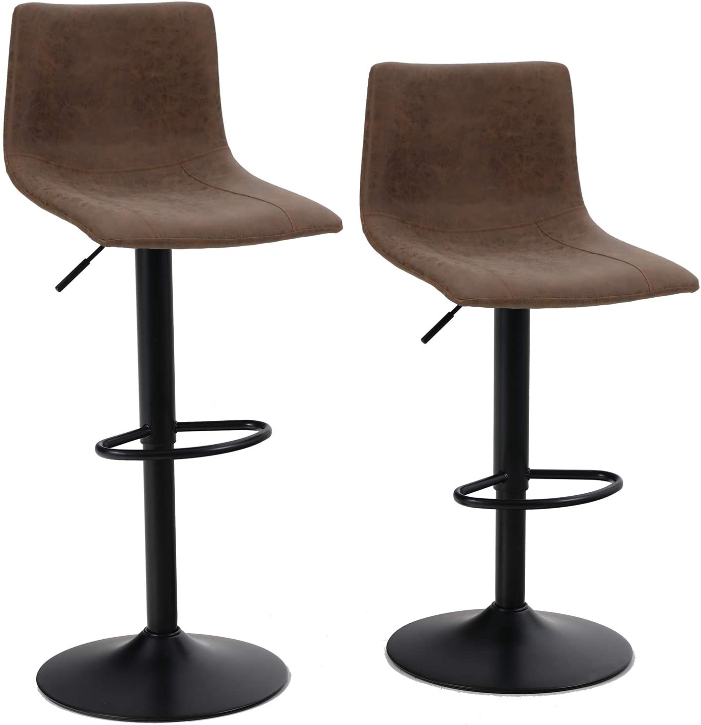 Bar Stool Modern Square Pu Leatherette Kitchen Counter Stools Dining Chairs Set of 2