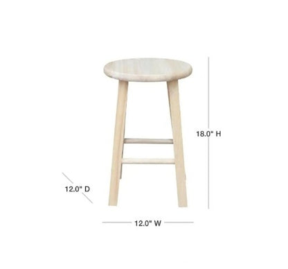 Bar Stool Round Top Stool, Unfinished