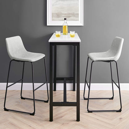 Bar Stool: Urban Industrial Faux Leatherette Armless Bar Chairs, Set of 2