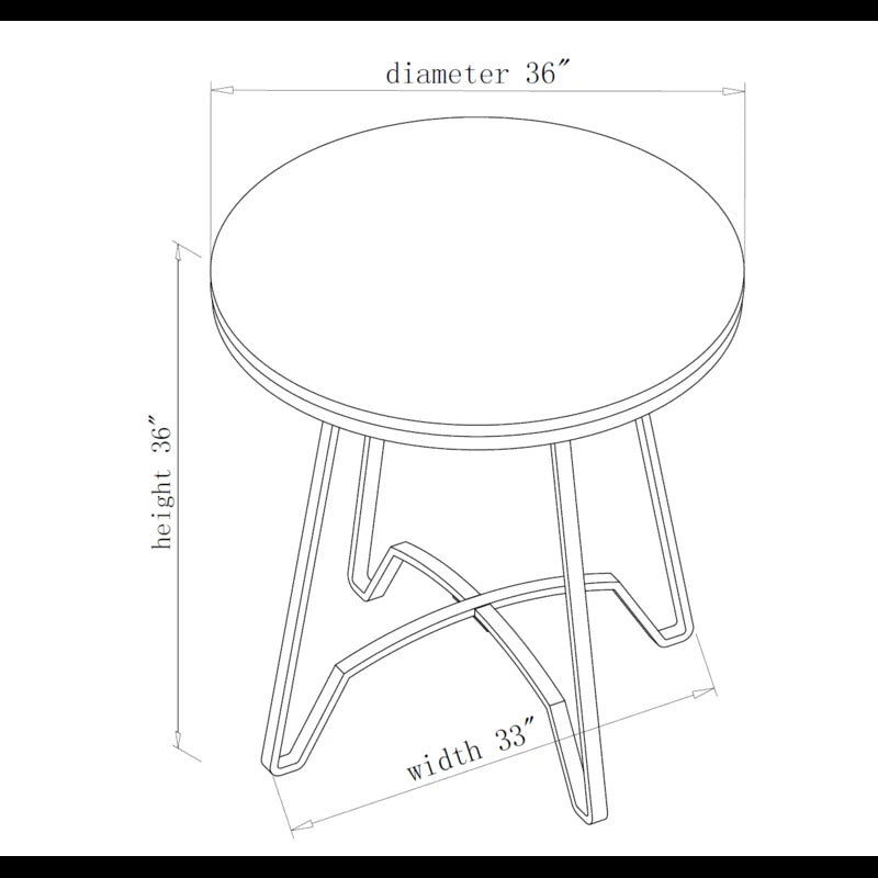 Bar Table: 36'' Iron Pedestal Bar Table