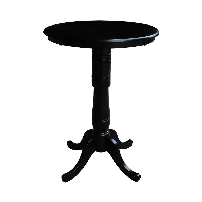 Bar Table: Bar Height 42'' Solid Wood Pedestal Pub Table