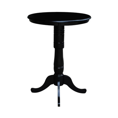 Bar Table: Bar Height 42'' Solid Wood Pedestal Pub Table