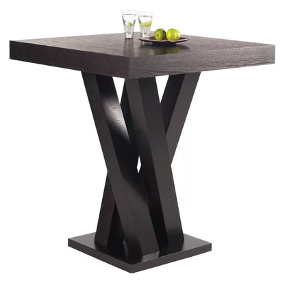 Bar Table: Counter Height 35.5'' Solid Wood Pedestal Pub Table